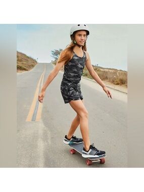 Athleta Girls' Charcoal Camo Romper